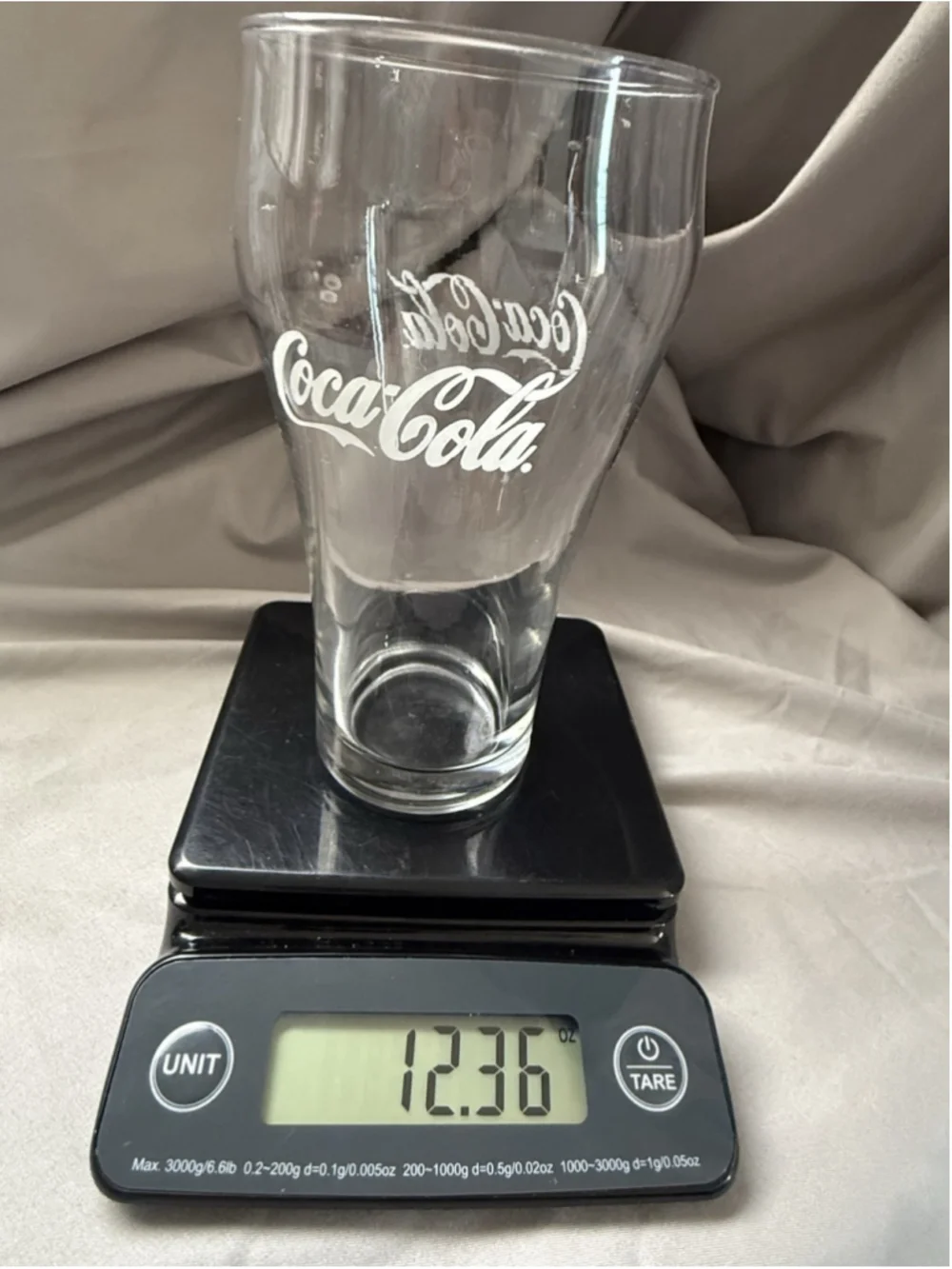 COCA-COLA GLASSES Clear Glass With White Lettering 6.5in Tall (3pc)